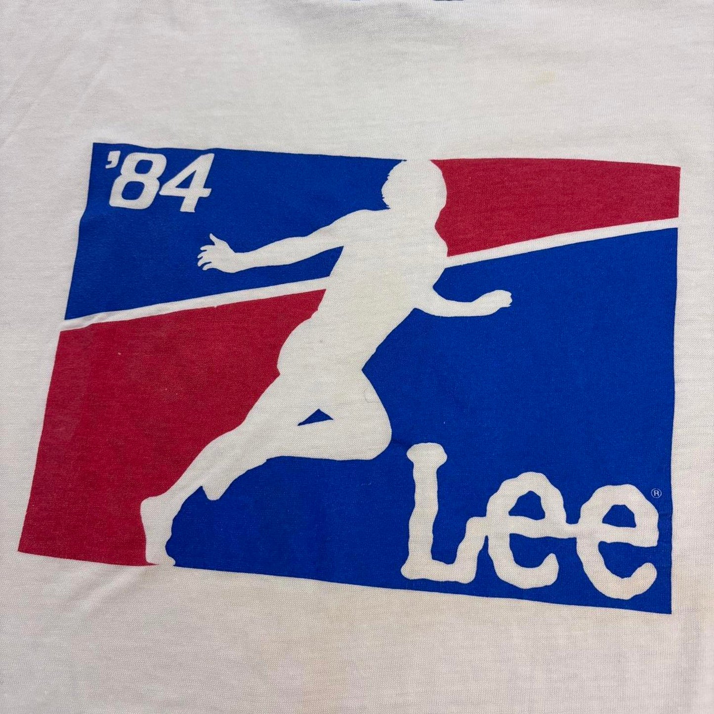 Vintage 80s USA Lee Jeans Los Angeles Olympics summer games ringer t-shirt
