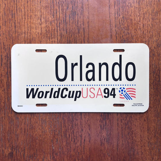 Vintage USA World Cup 94 Orlando football tournament novelty license plate