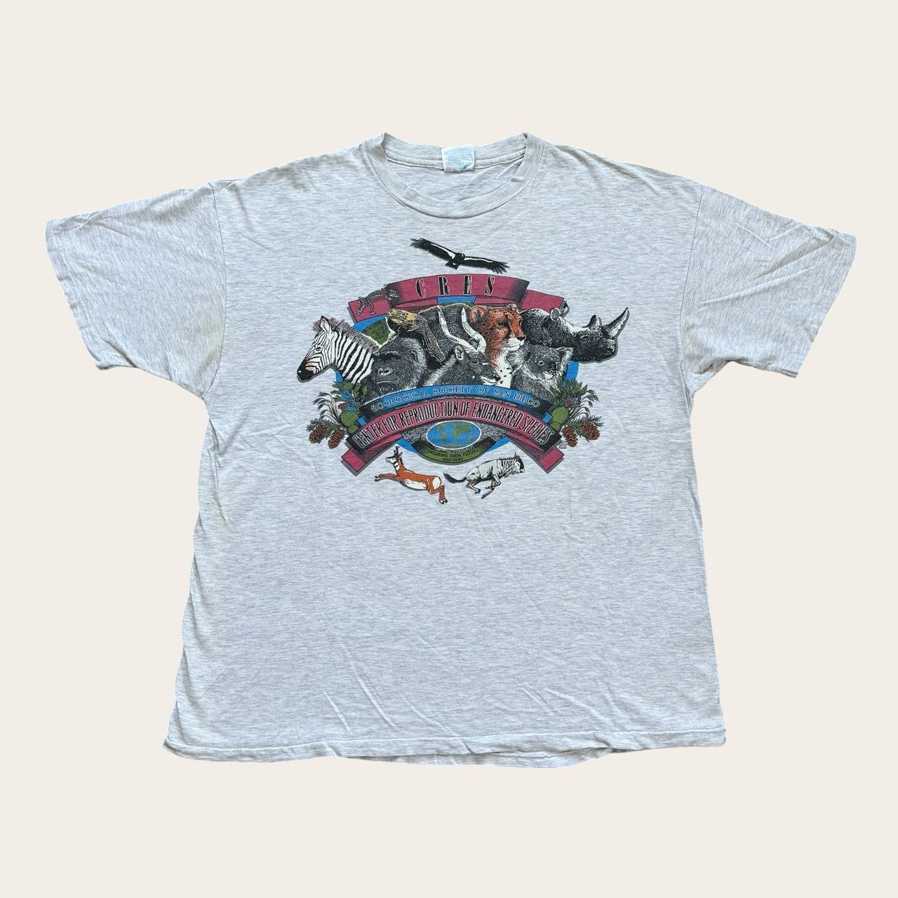 Vintage 90s USA Zoo of San Diego endangered species nature wildlife t-shirt
