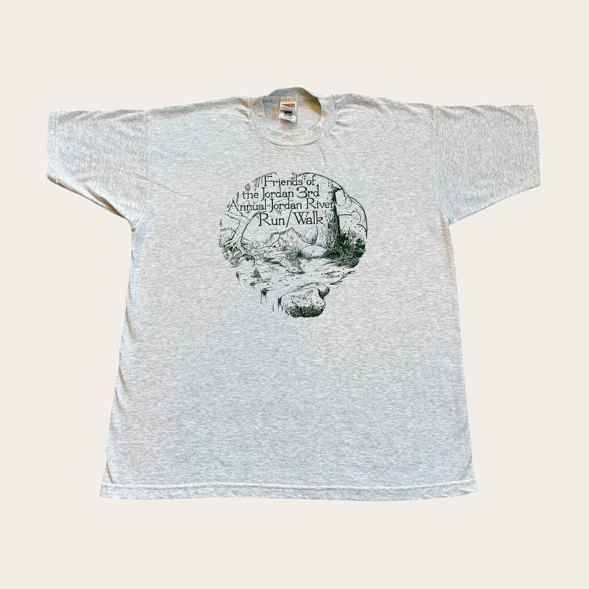 Vintage 90s USA annual Jordan river run walk Michigan running t-shirt