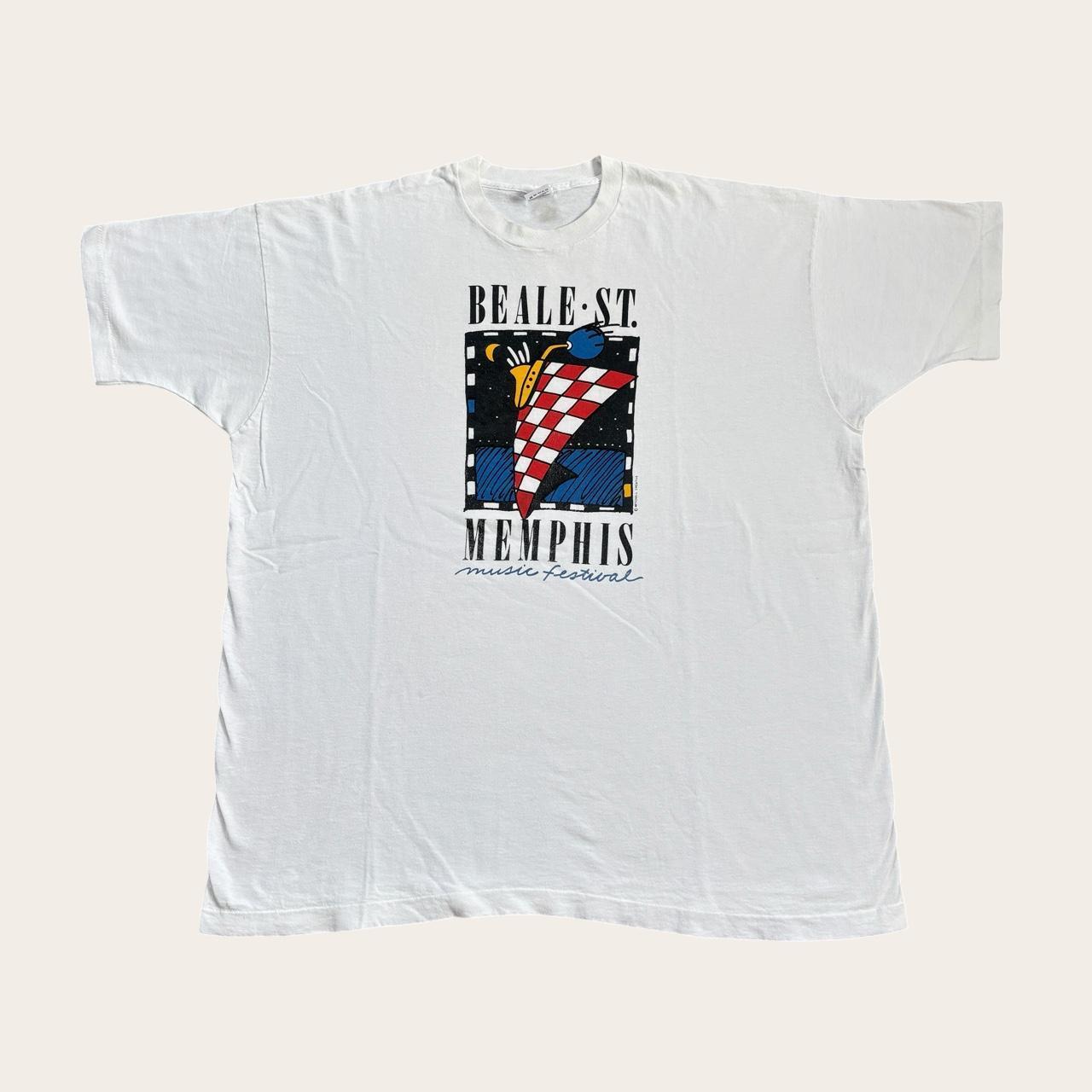 Vintage 90s USA Beale Street Memphis jazz blues music souvenir t-shirt