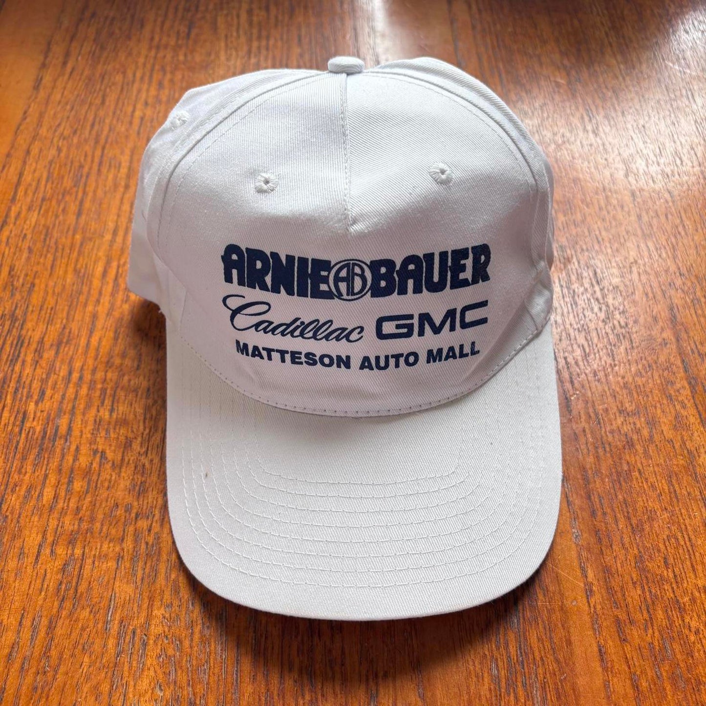 Vintage 90s USA Arnie Bauer Cadillac GMC car dealership automobile graphic cap