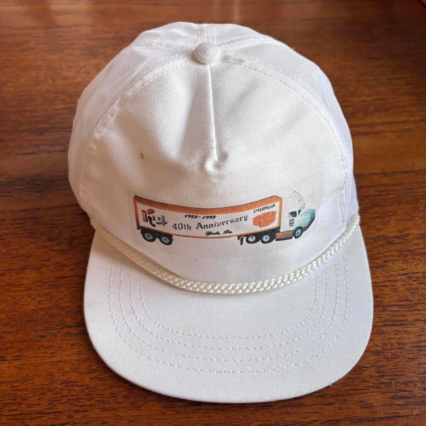 Vintage 90s USA Caterpillar transport engineering workwear trucker cap