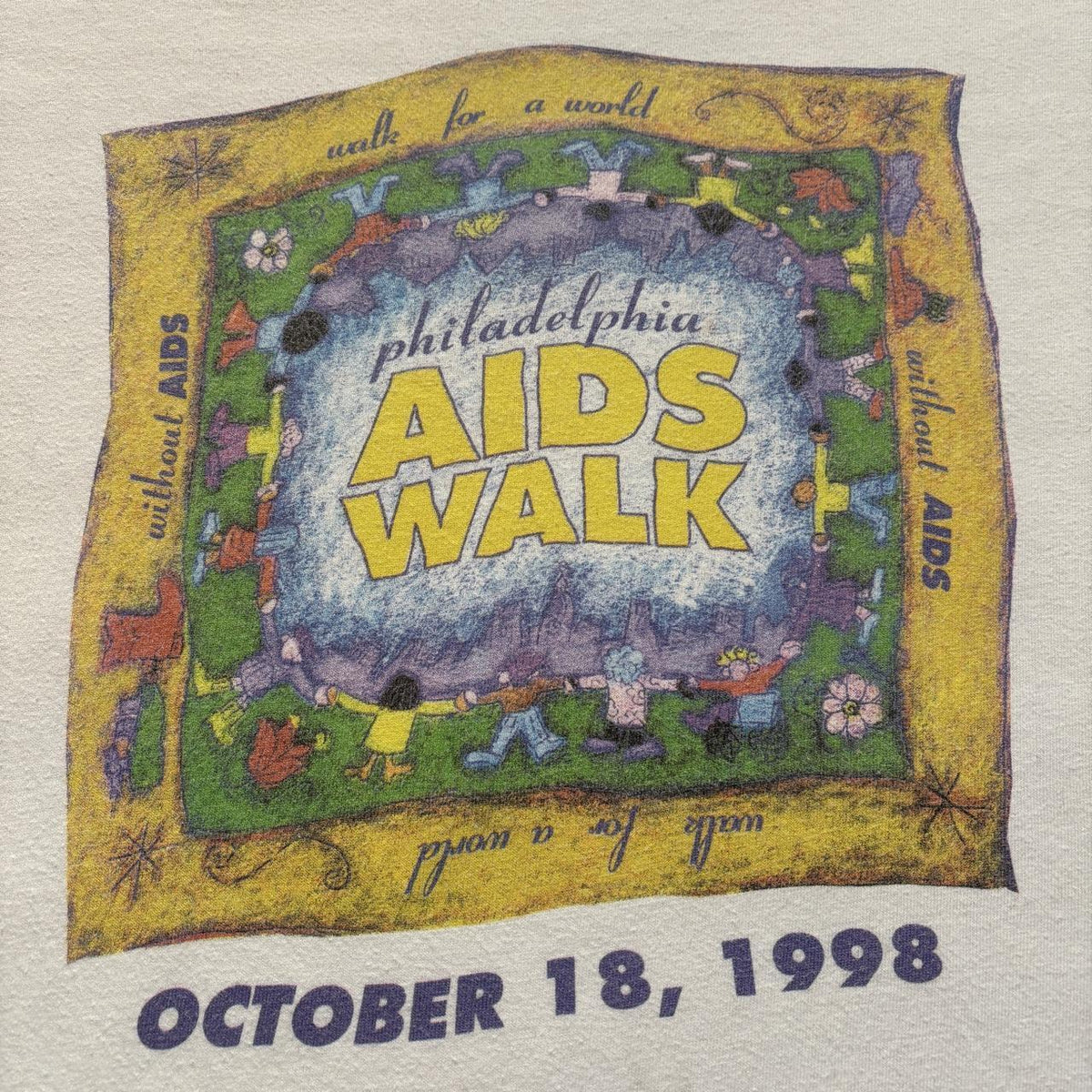 Vintage 90s USA Philadelphia aids walk charity fundraiser t-shirt