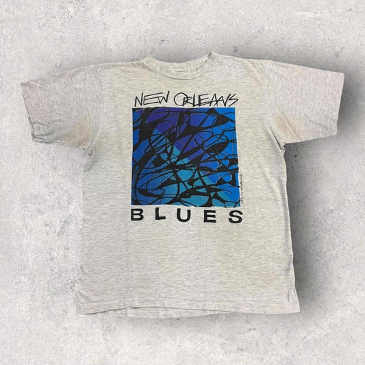 Vintage 90s USA New Orleans blues jazz music tourist souvenir graphic t-shirt