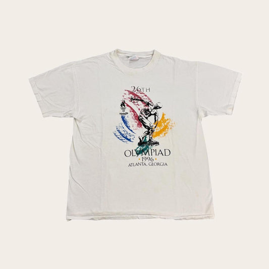 Vintage 90s USA Atlanta Olympics summer games athletics statue t-shirt