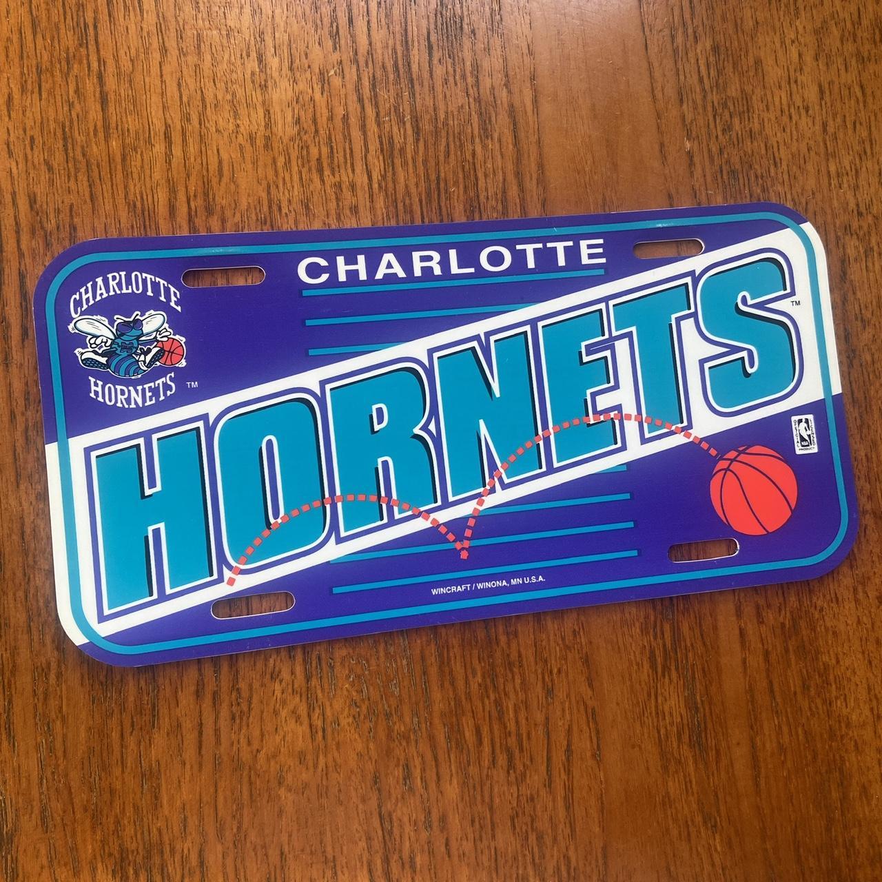 Vintage 90s USA Charlotte Hornets NBA basketball promotional American license plate