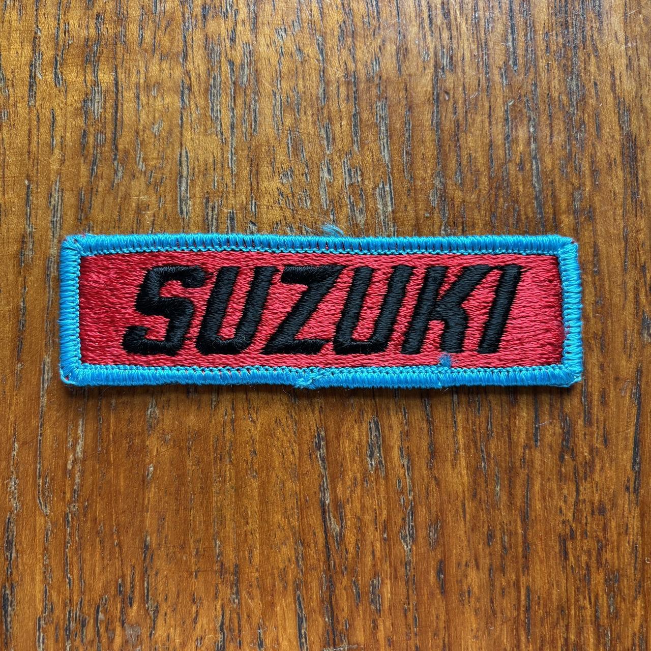 Vintage 80s USA Suzuki automobile motorsport embroidered patch