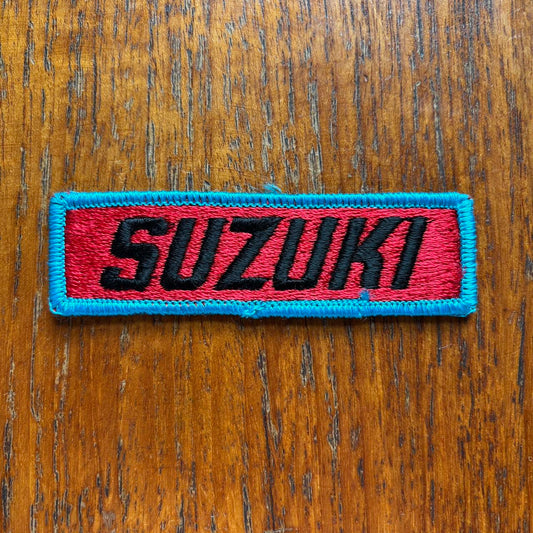 Vintage 80s USA Suzuki automobile motorsport embroidered patch