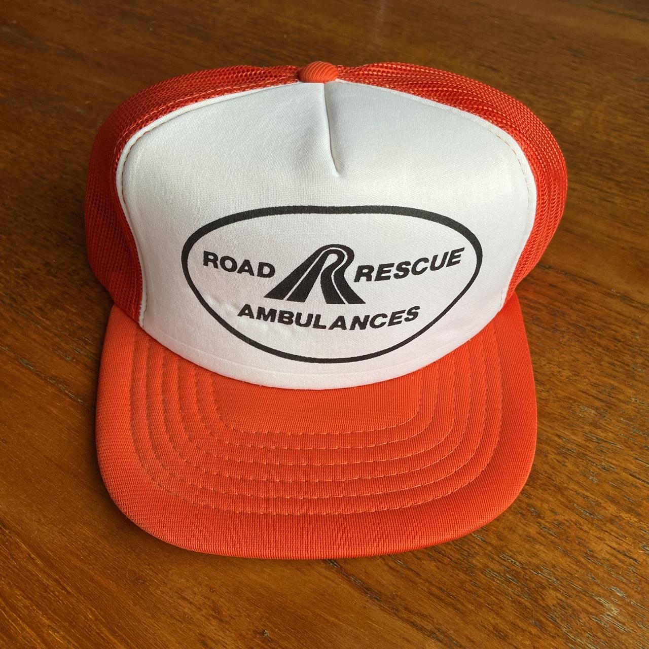 Vintage 90s USA road rescue ambulances automobile graphic trucker cap