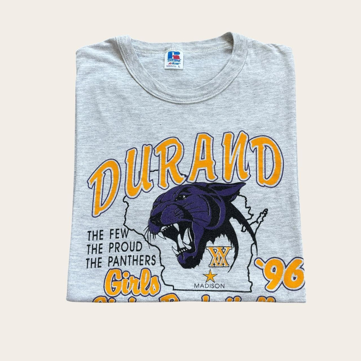 Vintage 90s USA Durand Wisconsin girls state basketball varsity t-shirt