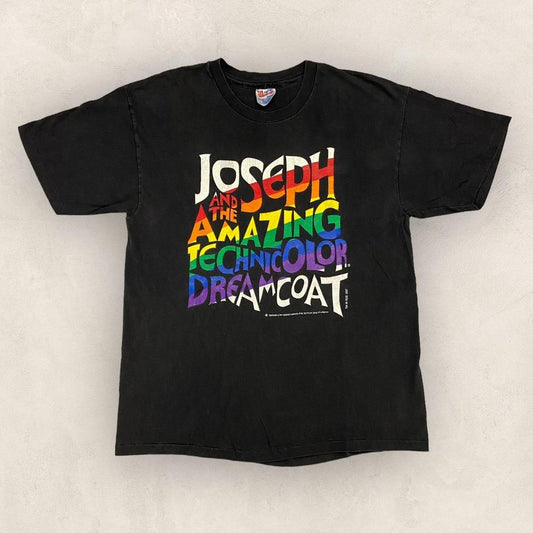 Vintage 90s USA Joseph and the amazing Technicolor Dreamcoat theatre Broadway west-end graphic t-shirt