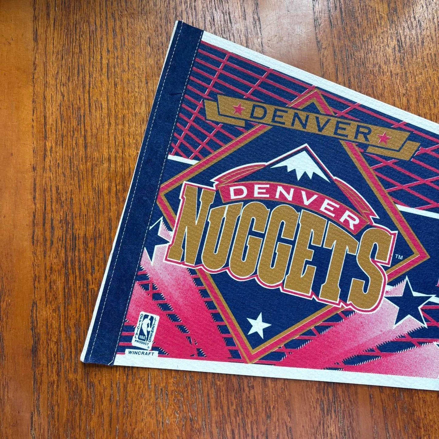 Vintage 90s USA Denver Nuggets basketball NBA pennant