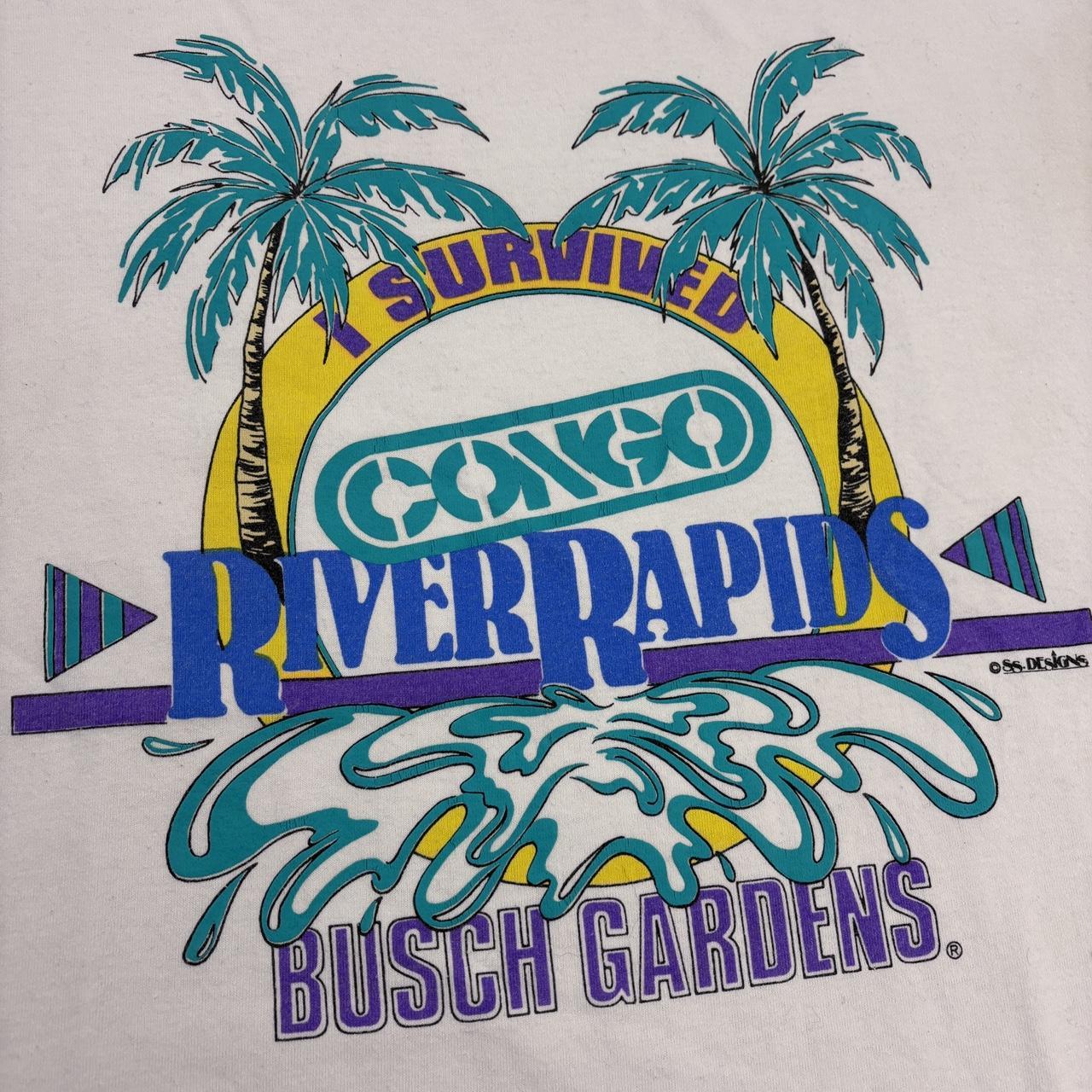 Vintage 90s USA Busch Gardens theme park Congo river rapids graphic t-shirt