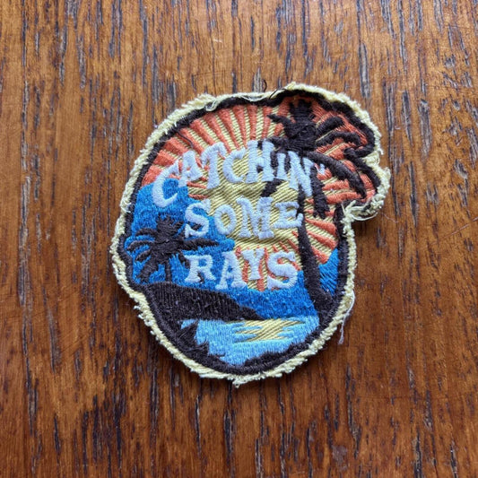 Vintage 90s USA catching some rays slogan surf California embroidered patch