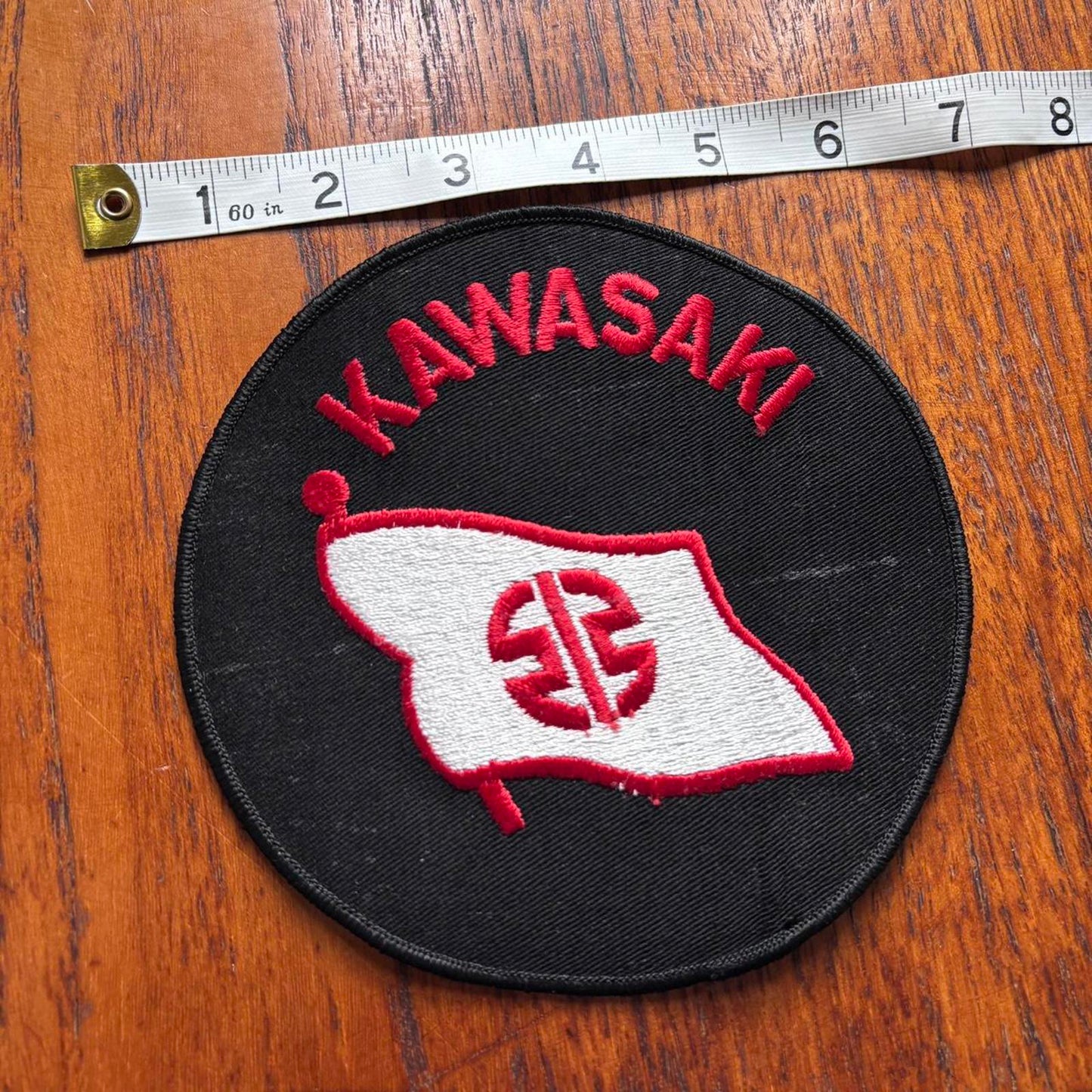 Vintage 90s USA Kawasaki motorcycles automobile large embroidered patch
