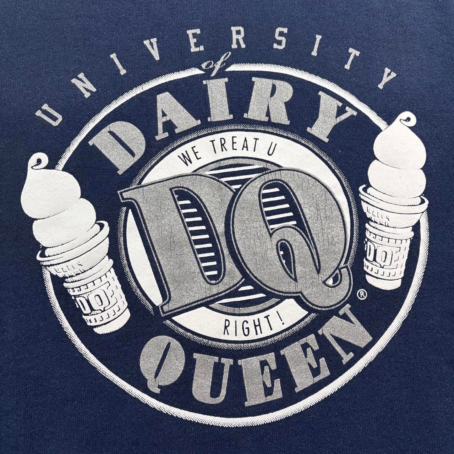 Vintage 90s USA university of Dairy Queen ice cream varsity sweatshirt