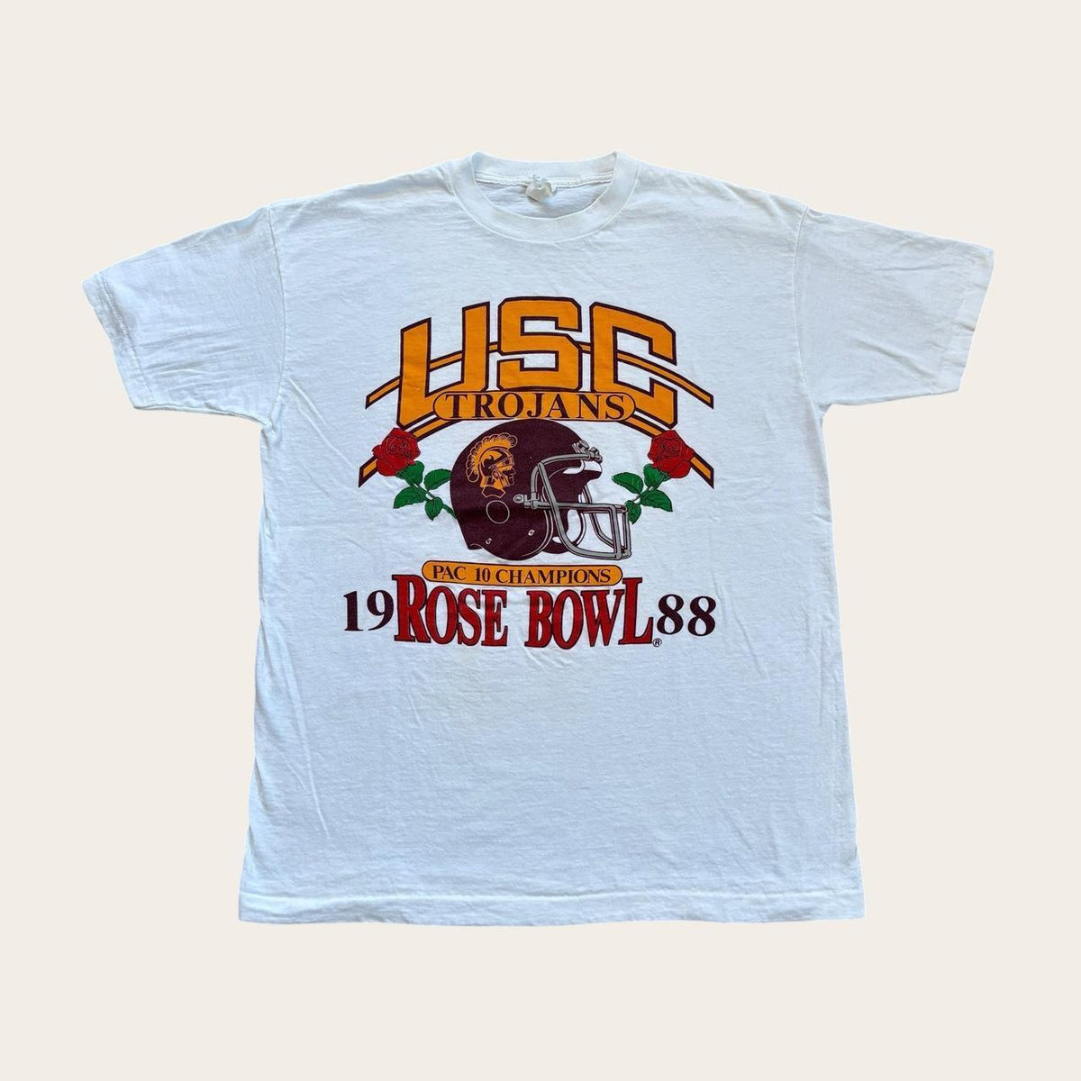 Vintage 80s USC Trojans rose bowl American Football university varsity t-shirt