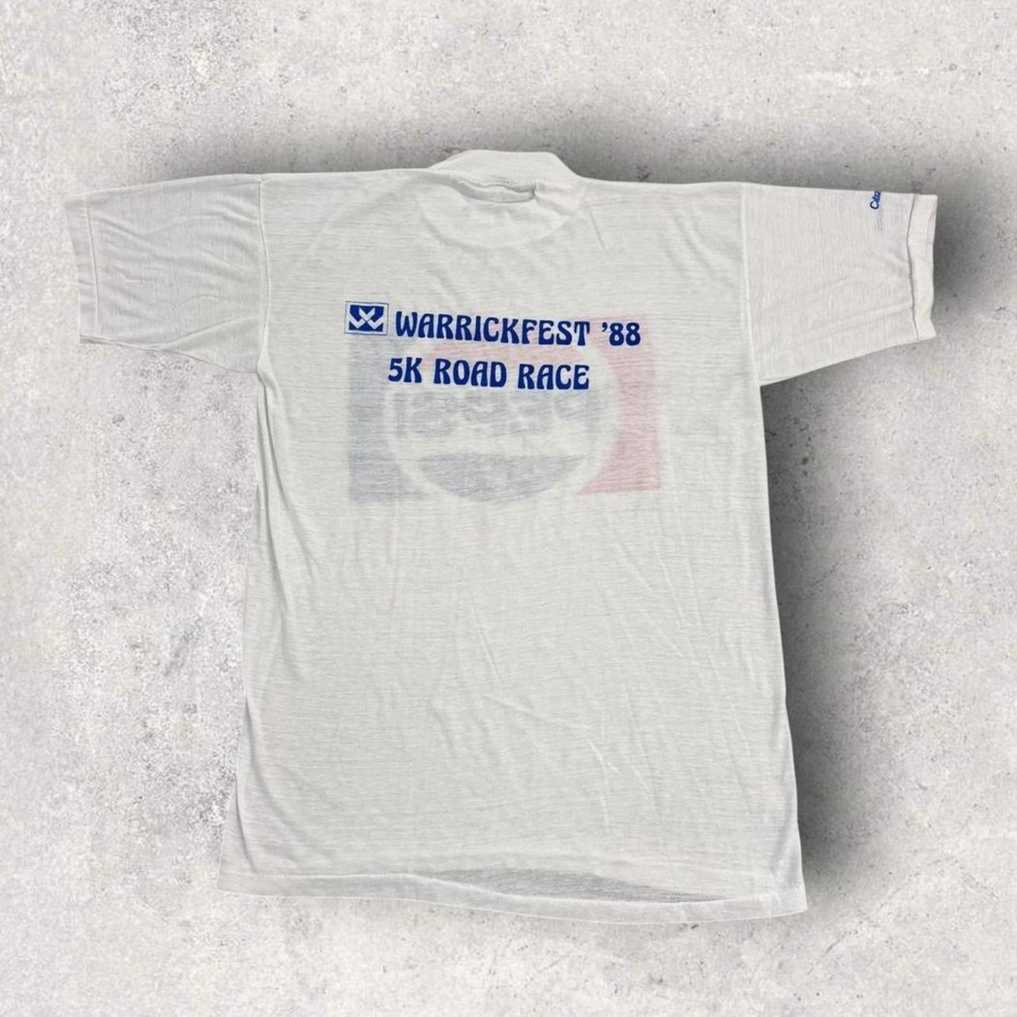 Vintage 80s USA Pepsi Warrickfest road race running promotional t-shirt