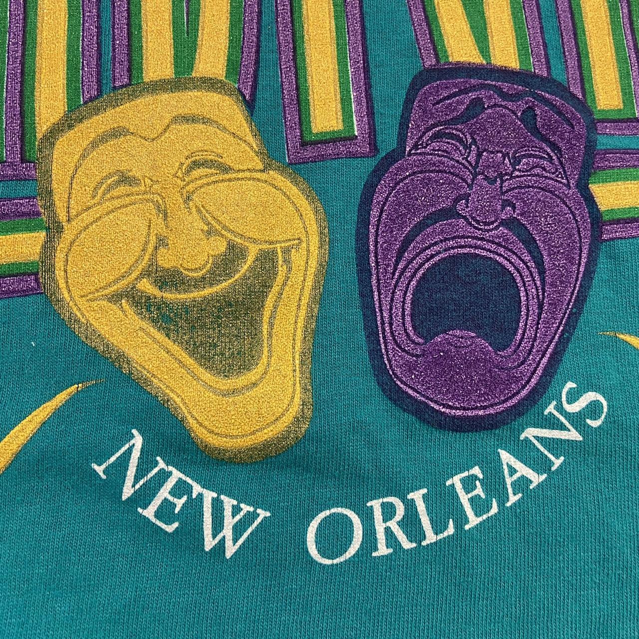 Vintage 90s USA New Orleans Mardi Gras festival French Quarter Louisiana graphic t-shirt