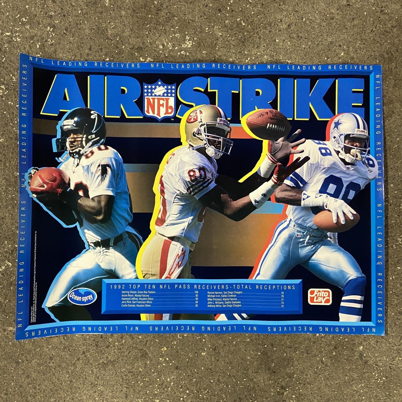 Vintage 90s USA NFL American Football League leading receivers wide receiver promotional poster