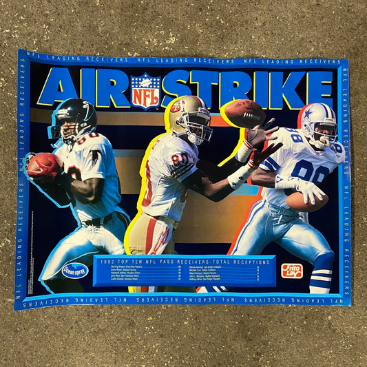 Vintage 90s USA NFL American Football League leading receivers wide receiver promotional poster