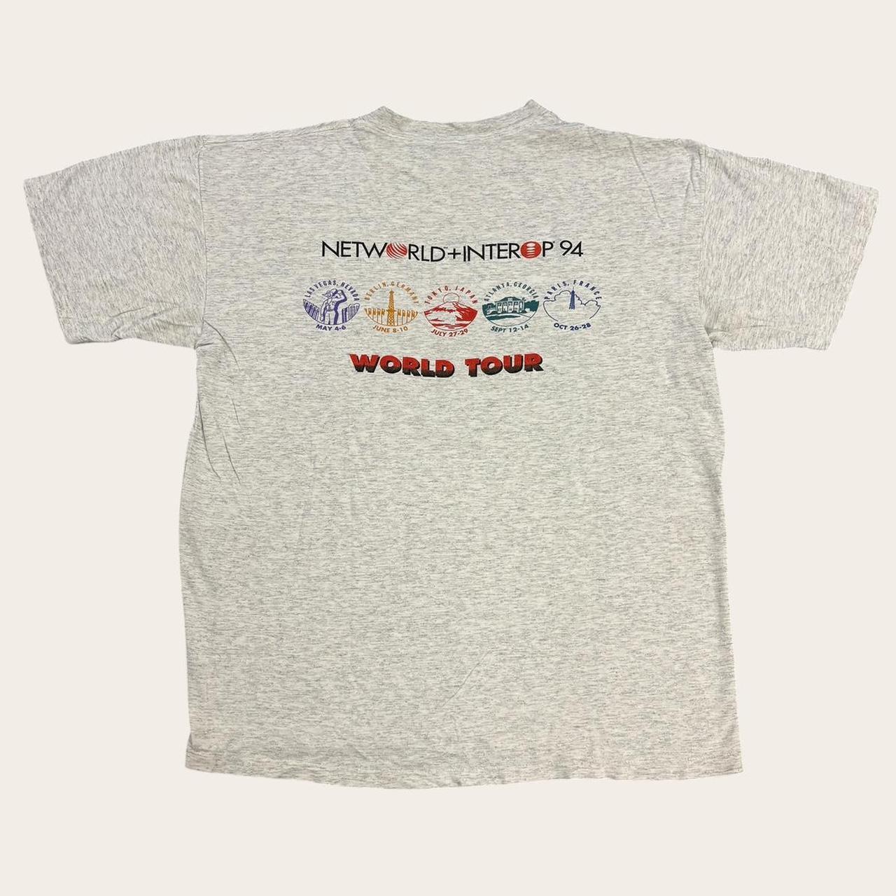 Vintage 90s USA Networld & Interop world tour IT technology trade show t-shirt