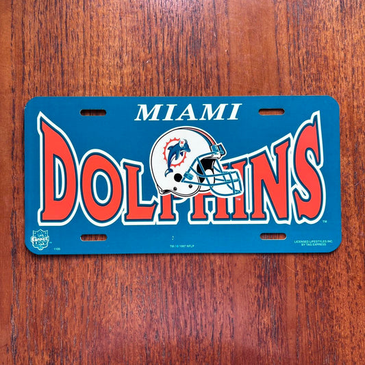 Vintage 90s USA Miami Dolphins NFL American Football novelty license plate