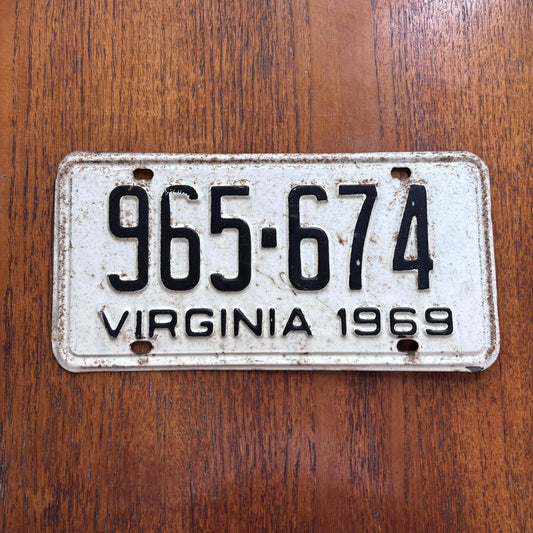 Vintage 60s USA Virginia state car automobile American license plate