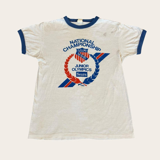 Vintage 80s USA junior Olympics athletics Sears ringer t-shirt