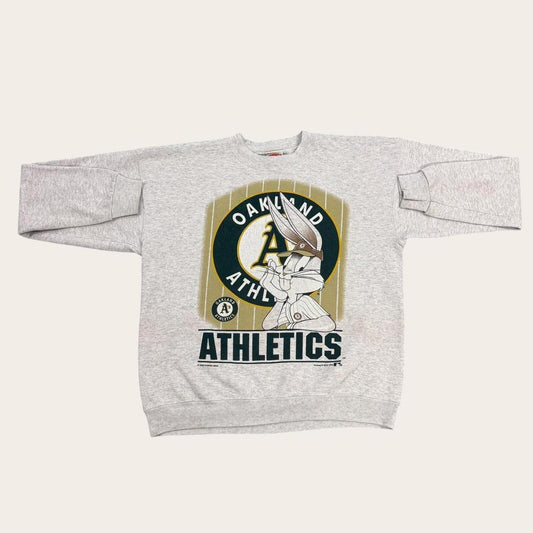 Vintage 90s Oakland Athletics MLB baseball Bugs Bunny Looney Tunes sweatshirt