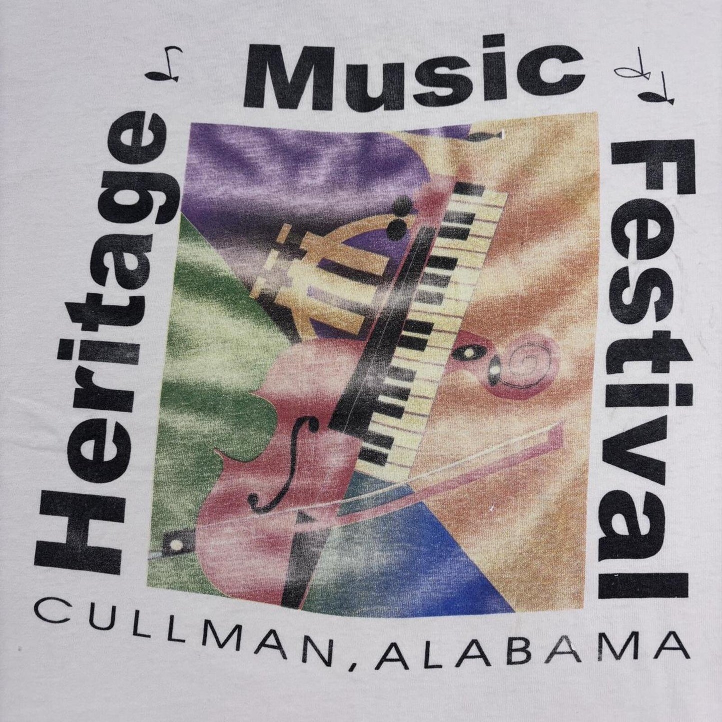 Vintage 90s USA heritage music festival Alabama jazz blues souvenir t-shirt