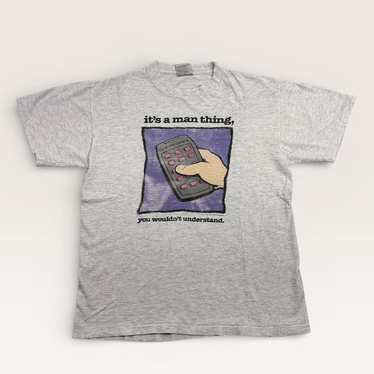 Vintage 90s USA TV remote control humour novelty graphic t-shirt