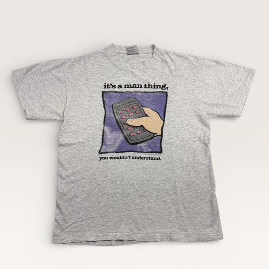 Vintage 90s USA TV remote control humour novelty graphic t-shirt