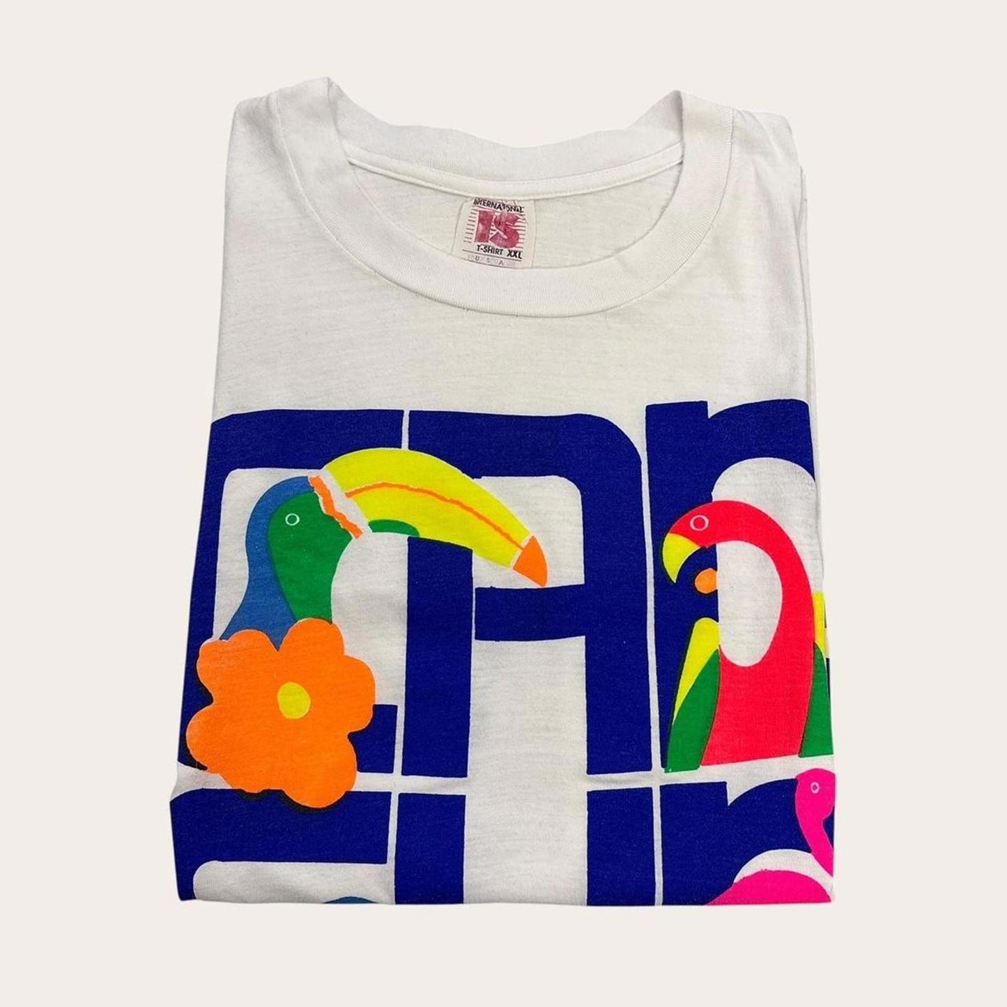 Vintage 90s Cancun Mexico tropical wildlife nature souvenir t-shirt