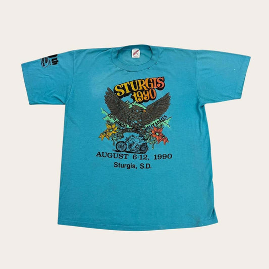 Vintage 90s USA Sturgis motorcycles 50th anniversary rally South Dakota t-shirt