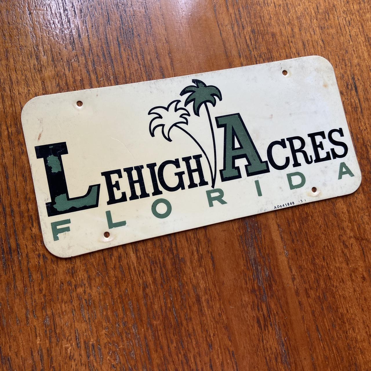 Vintage 90s USA Lehigh Acres Florida tourist souvenir promotional American license plate