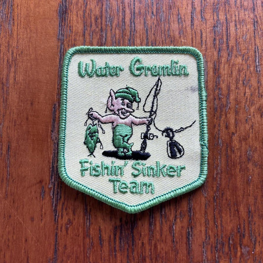 Vintage 80s USA water gremlin fishing sinker team rods lures embroidered patch