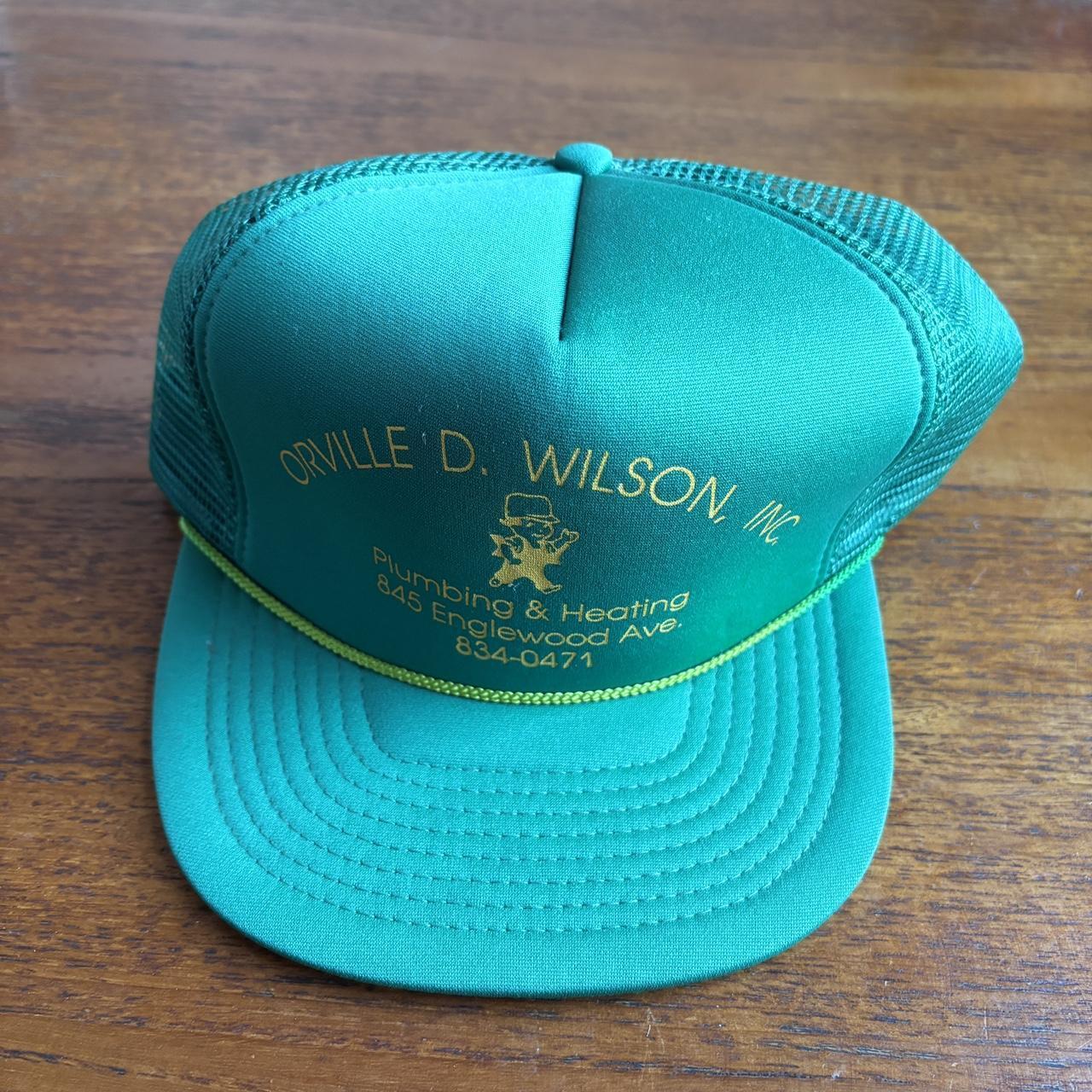 Vintage 90s Orville Wilson plumbing heating construction workwear trucker cap