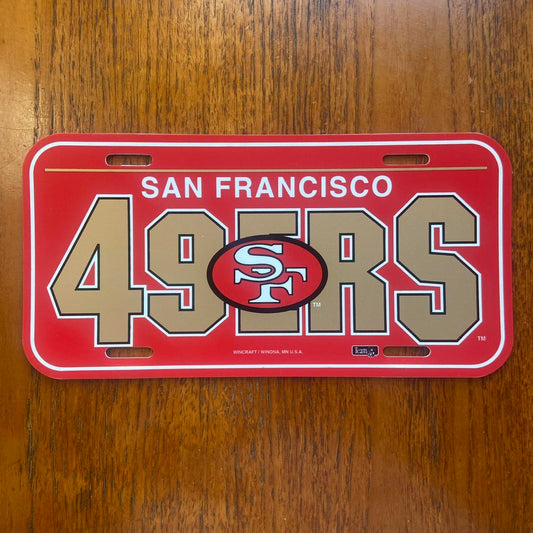 Vintage 90s USA San Francisco 49ers NFL American Football promotional American license plate