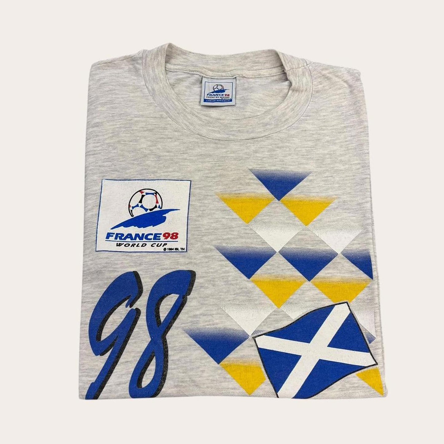Vintage France 98 World Cup football tournament team Scotland graphic t-shirt