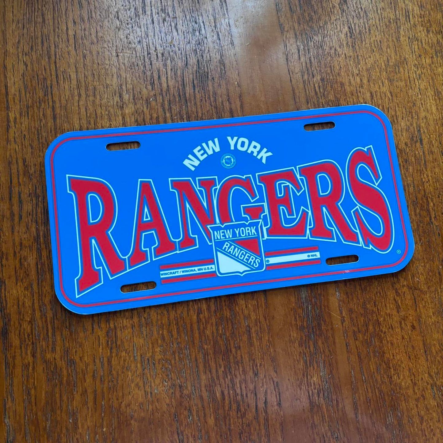 Vintage 90s USA New York Rangers NHL ice hockey American license plate