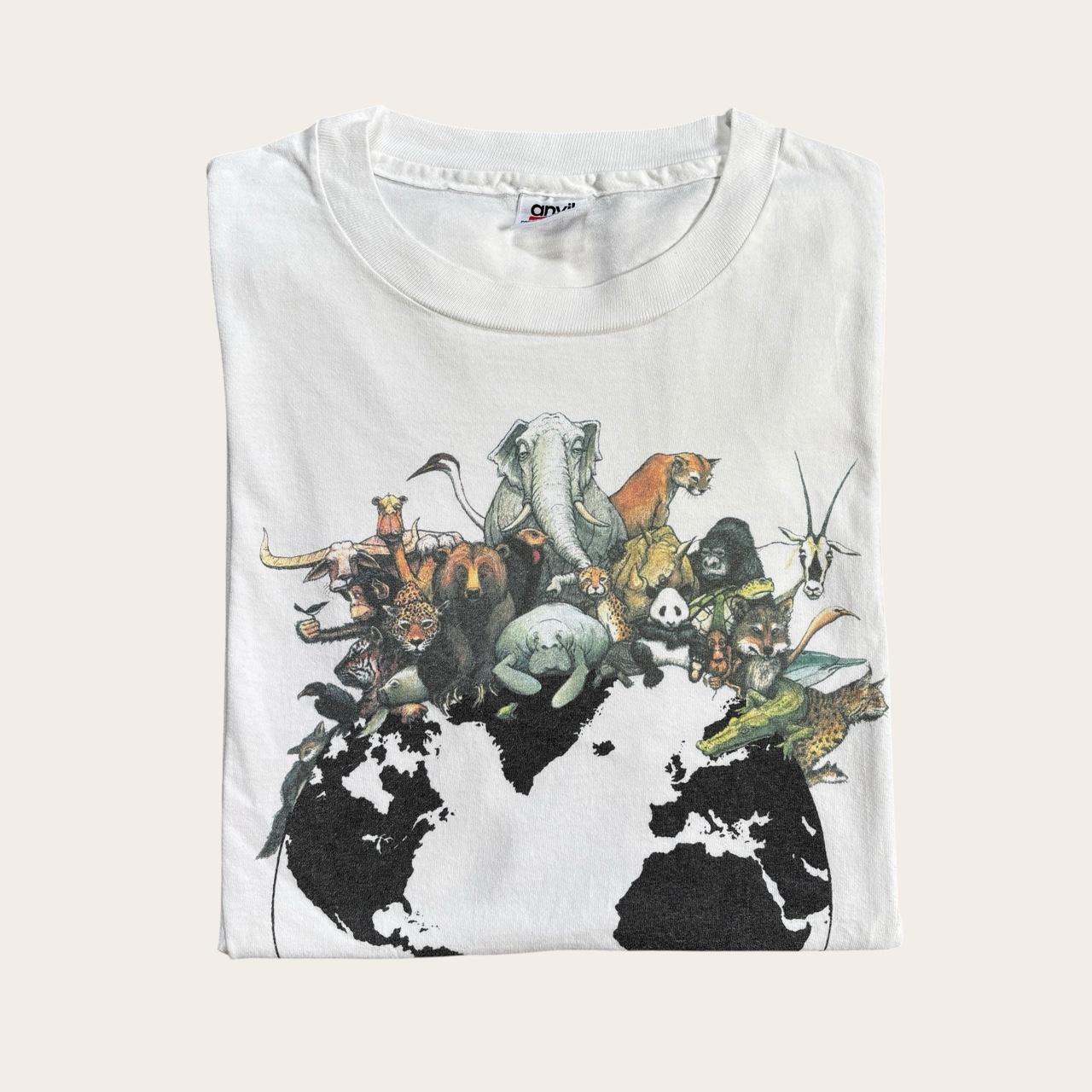 Vintage 90s USA they were here first animals nature wildlife humanitees t-shirt