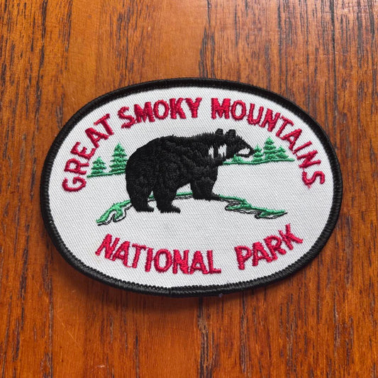Vintage 90s USA Great Smoky Mountains national park nature embroidered patch
