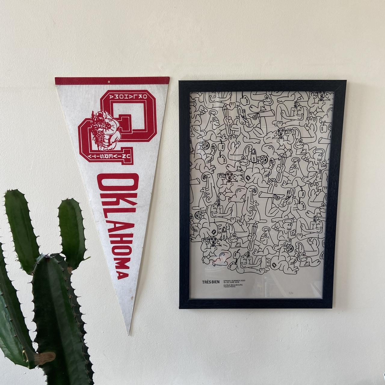 Vintage 80s USA Oklahoma university Sooners varsity team pennant