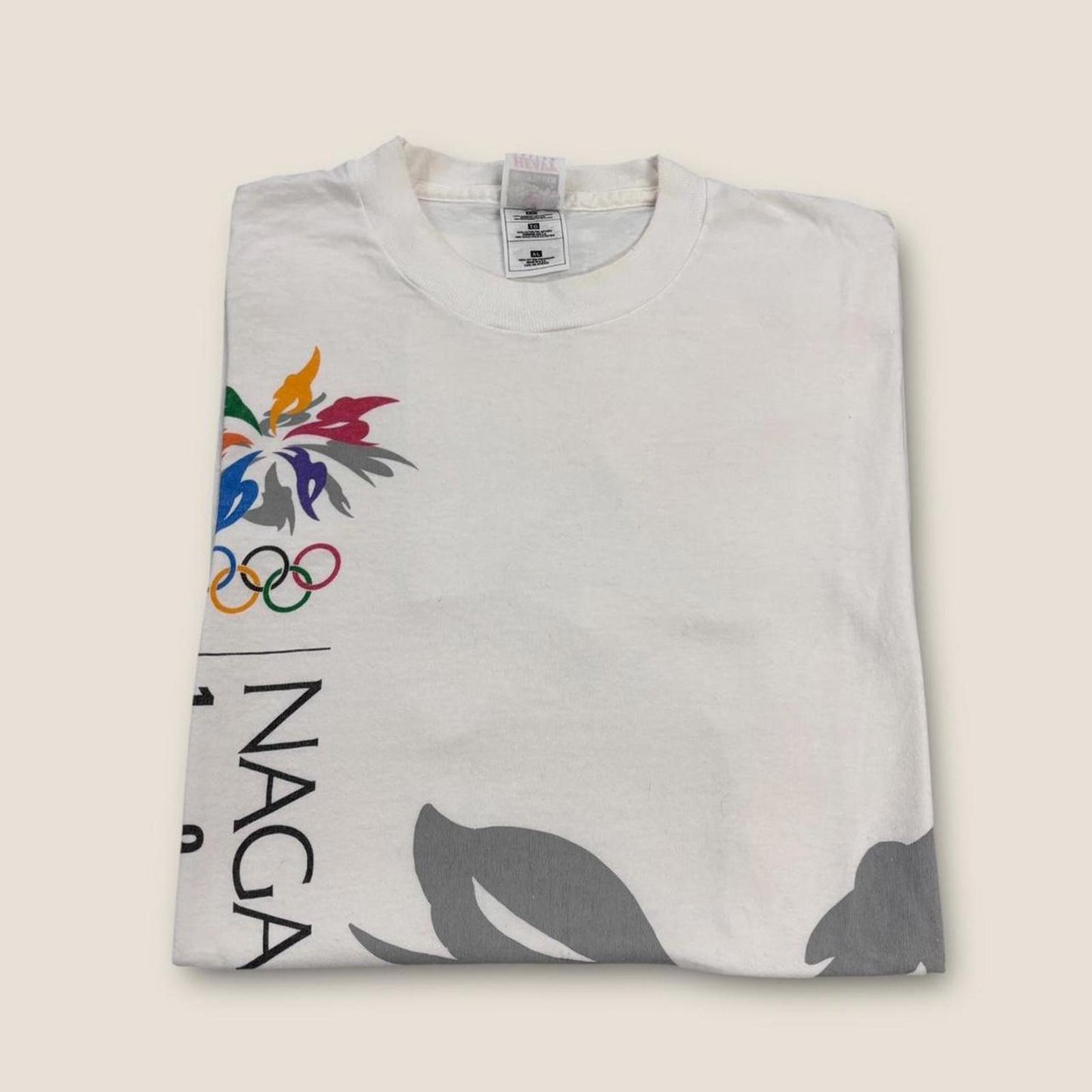 Vintage 90s Nagano Winter Olympics Japan snow sports graphic t-shirt