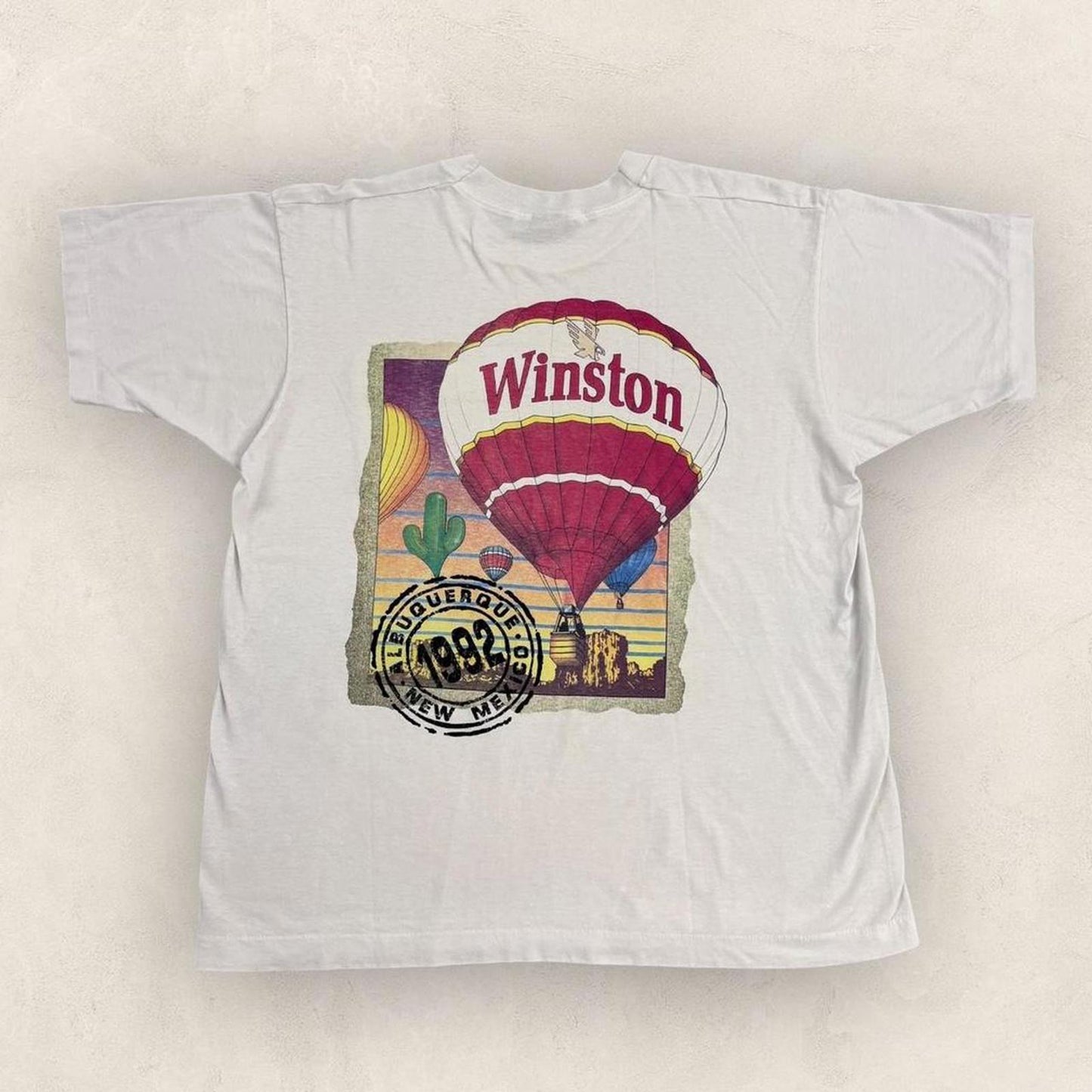 Vintage 90s USA Winston Cigarettes Hot Air Balloon New Mexico pocket t-shirt