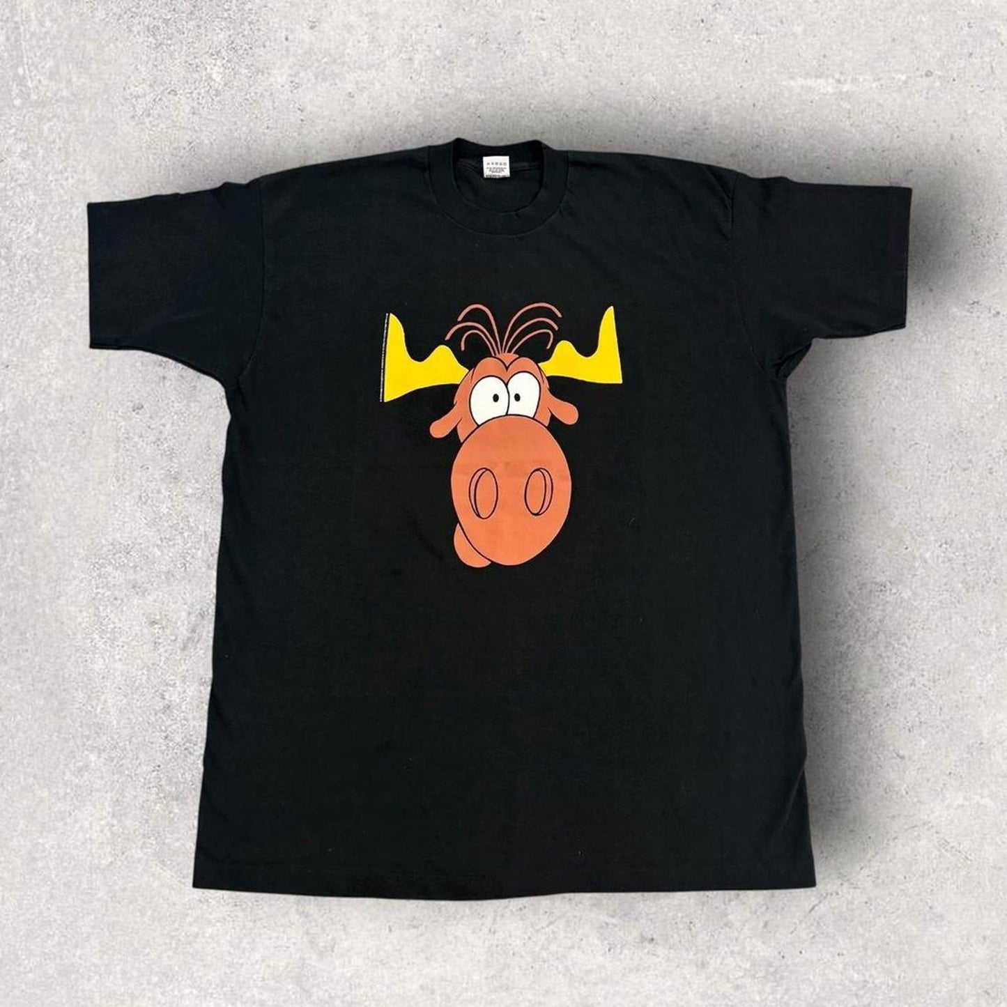 Vintage 90s USA Taco Bell Rocky & Bullwinkle comic promotional t-shirt