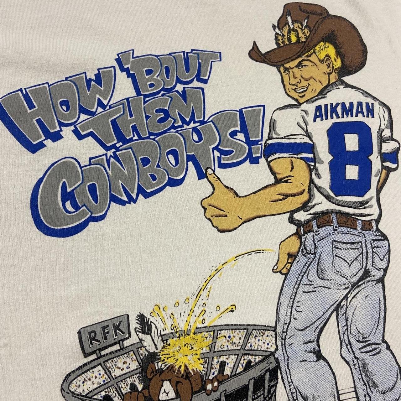 Vintage 90s USA Dallas Cowboys Troy Aikman NFL American Football graphic t-shirt