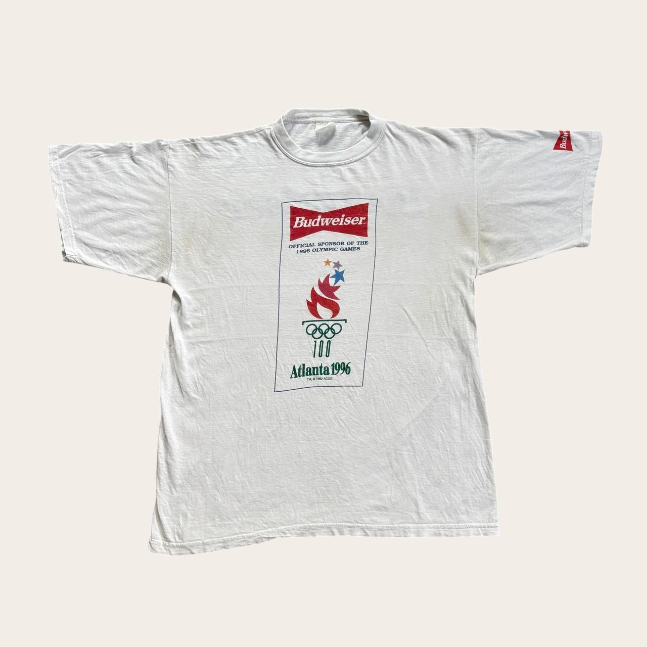 Vintage 90s USA Budweiser beer Atlanta Olympics summer games athletics t-shirt
